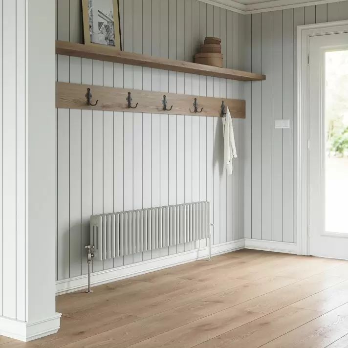 300 x 1508mm White Horizontal Traditional 3 Column Radiator