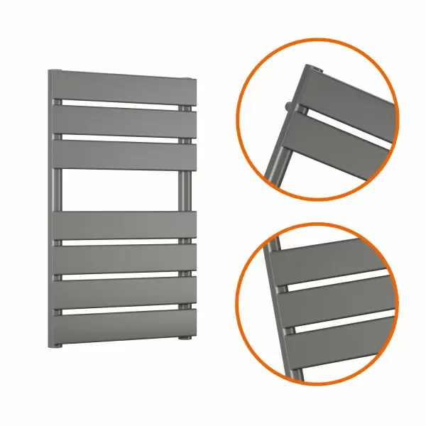 650 x 400mm Anthracite Heated Towel Rail, Bathroom Radiator