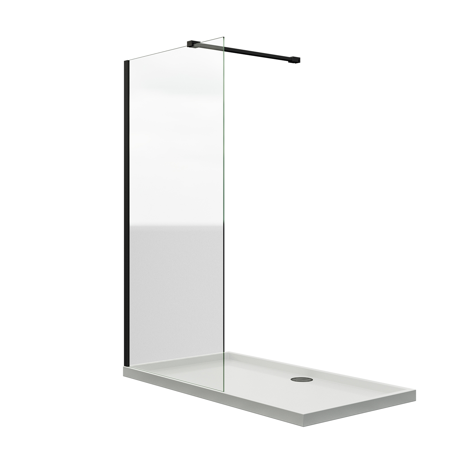 Black Wetroom / Walk-In Shower Screen, 2000 (H) x 1000mm (W)