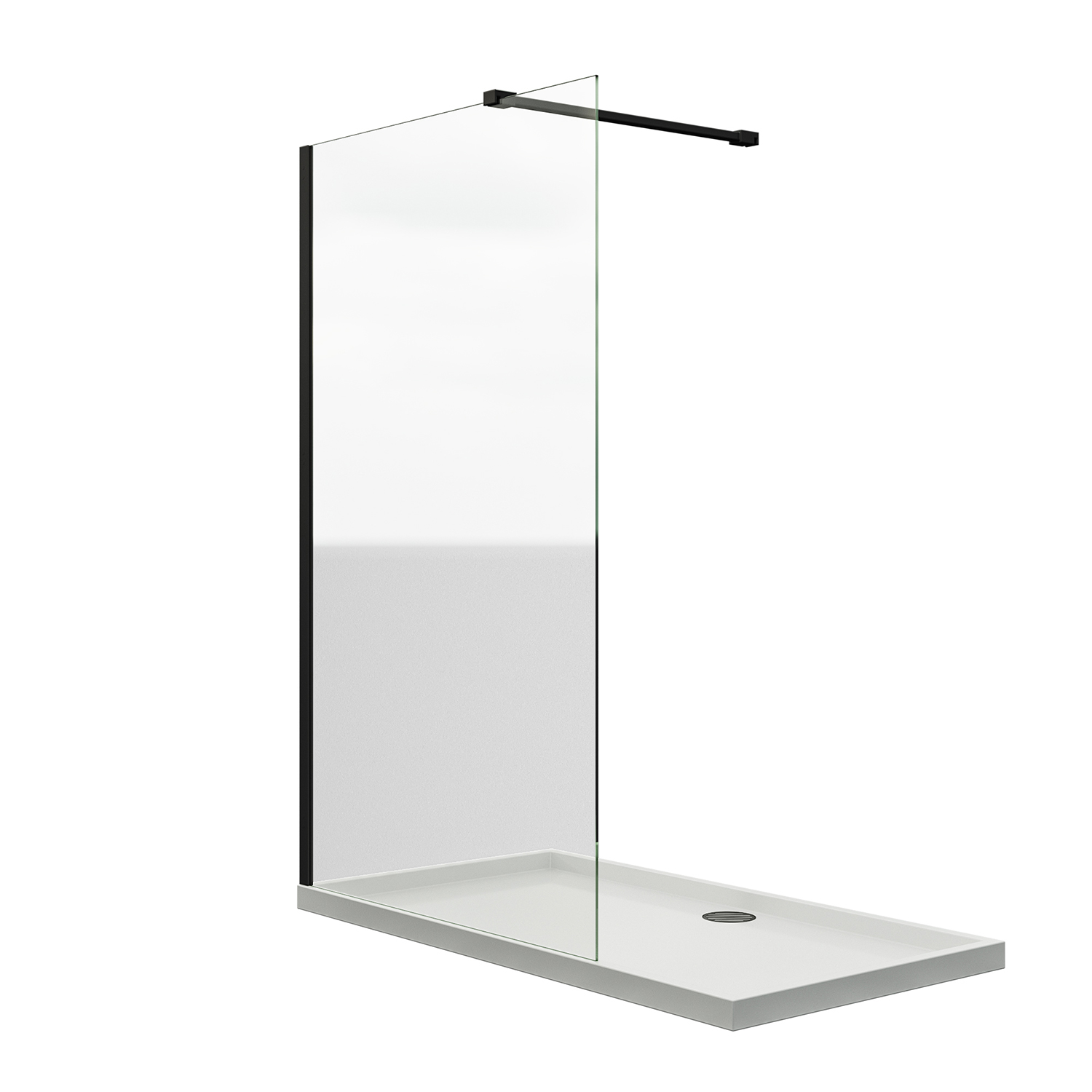 Black Wetroom / Walk-In Shower Screen, 2000 (H) x 1200mm (W)