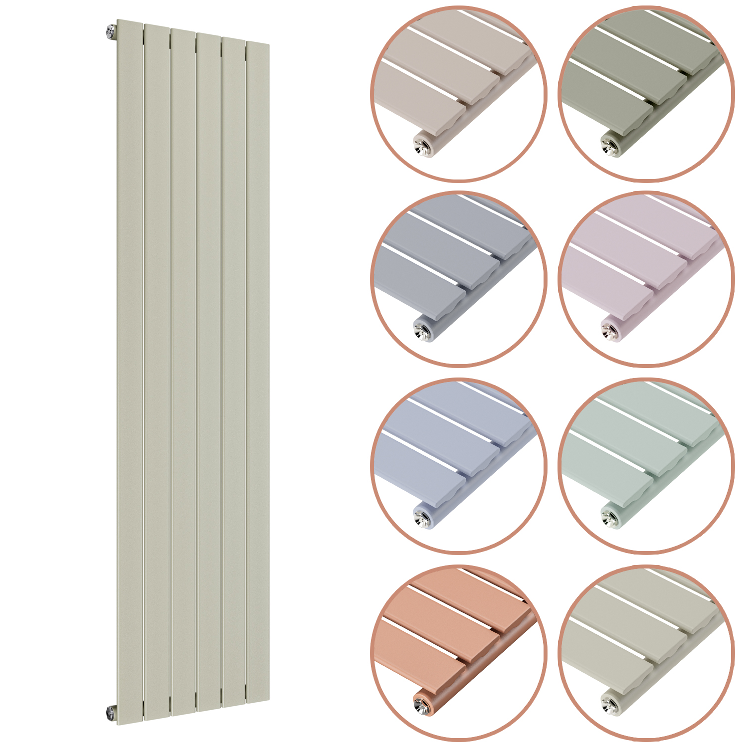 1600 x 420mm 'Pick A Pastel' Single Flat Panel Vertical Radiator