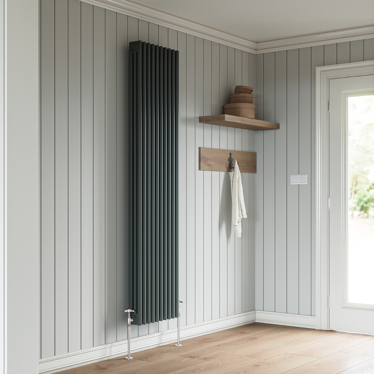 3 Meter Radiator 1800 x 470mm Anthracite Vertical Traditional 3 Column Radiator