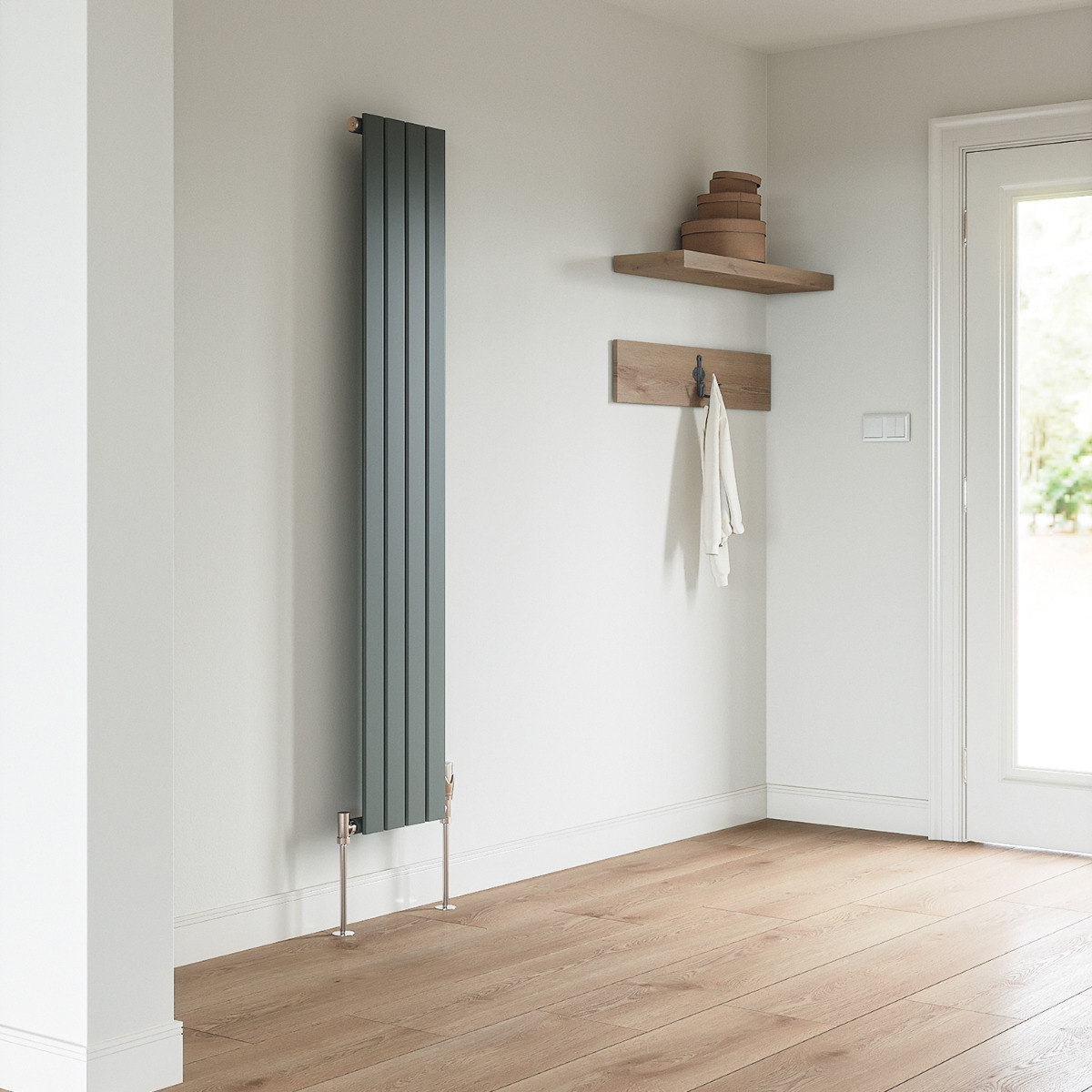 1780 x 280mm Anthracite Single Flat Panel Vertical Radiator 