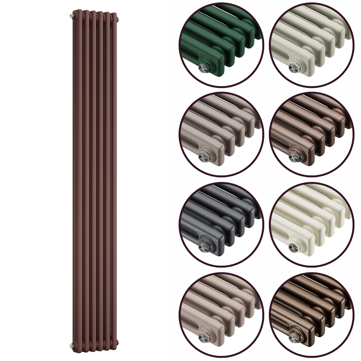 1500 x 293mm 'Accent Collection' Vertical Traditional 2 Column Radiator