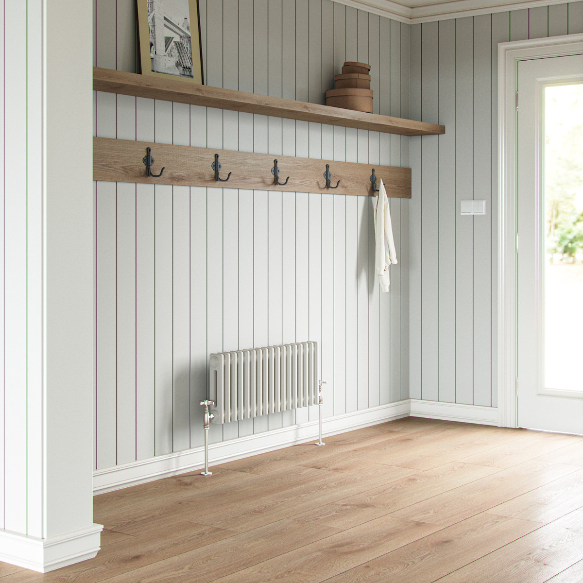 300 x 788mm White Horizontal Traditional 2 Column Radiator