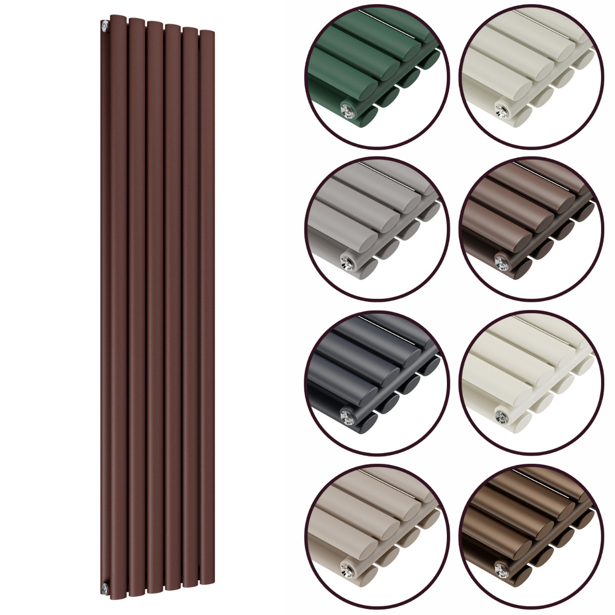 1780 x 354mm 'Accent Collection' Double Oval Tube Vertical Radiator