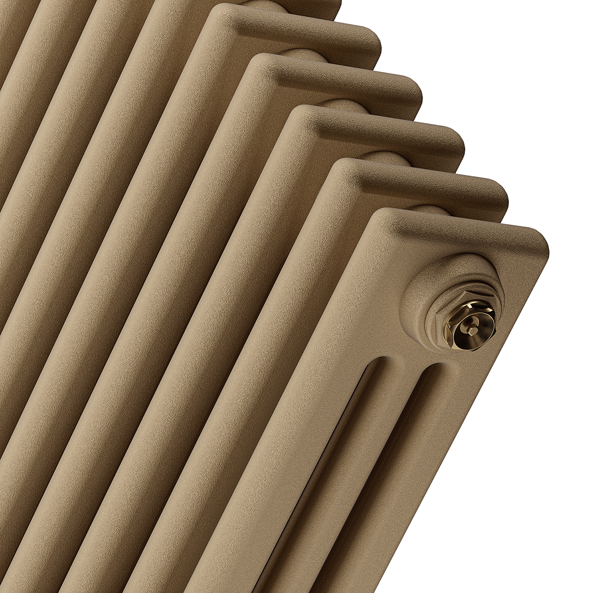600 x 249mm Antique Brass Horizontal Traditional 3 Column Radiator