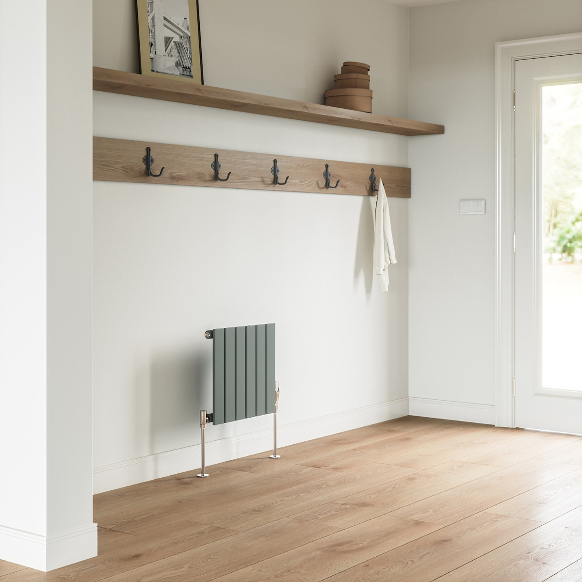400 x 420mm Anthracite Single Flat Panel Horizontal Radiator 
