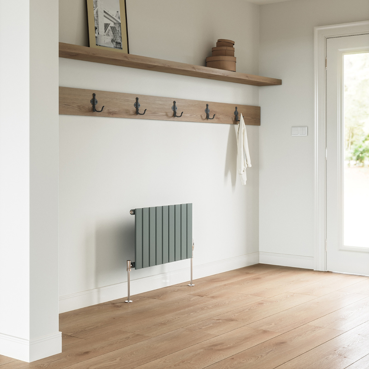 400 x 630mm Anthracite Single Flat Panel Horizontal Radiator 