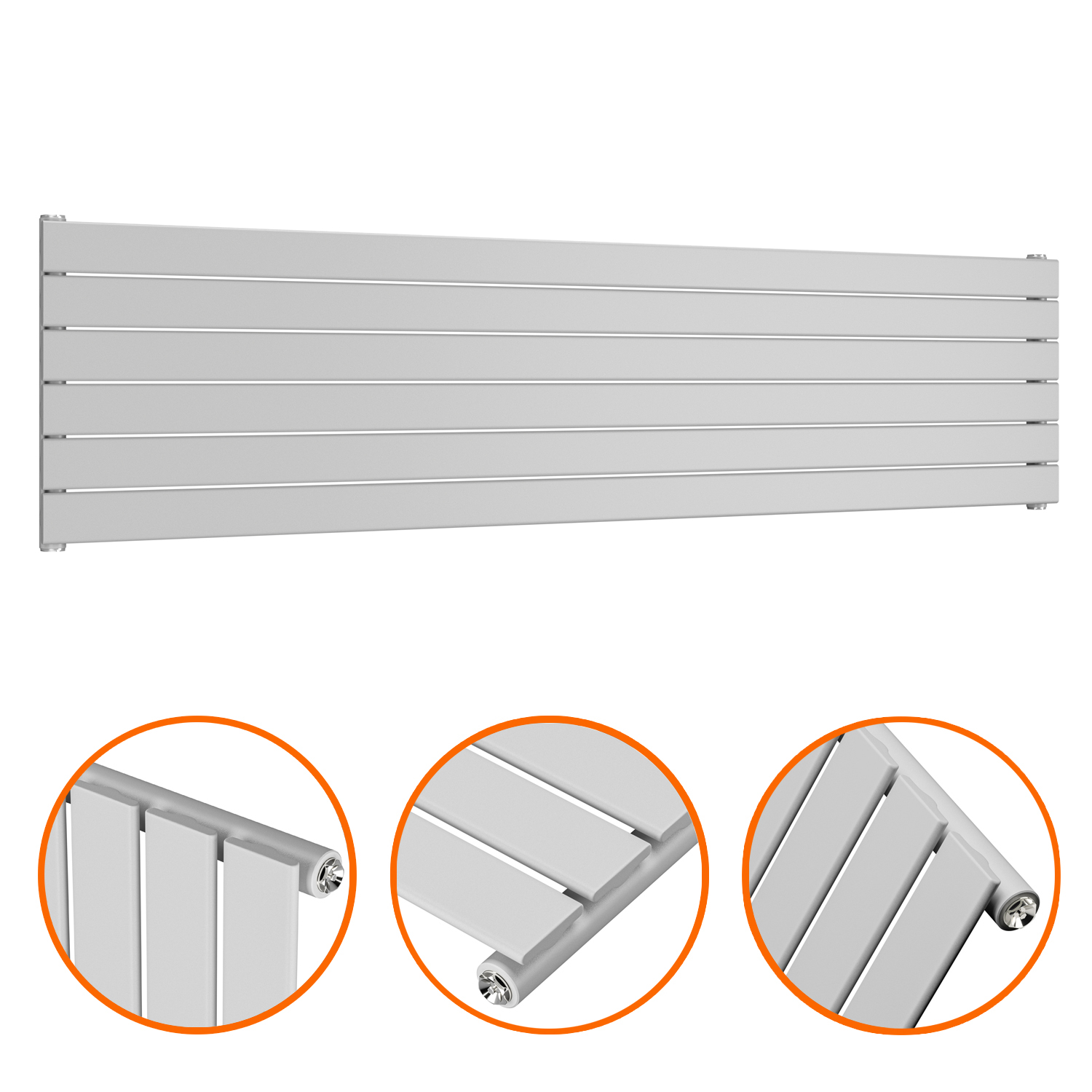 420mm x 1780mm Feather Grey Single Flat Panel Horizontal / Landscape ...