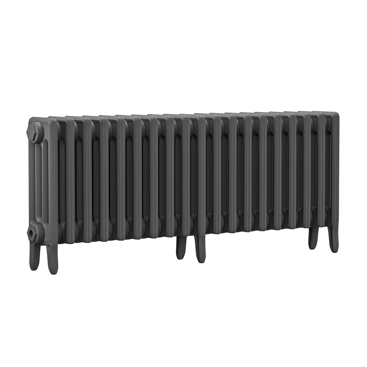 460 x 1190mm Grey Traditional 4 Column Cast Iron Radiator
