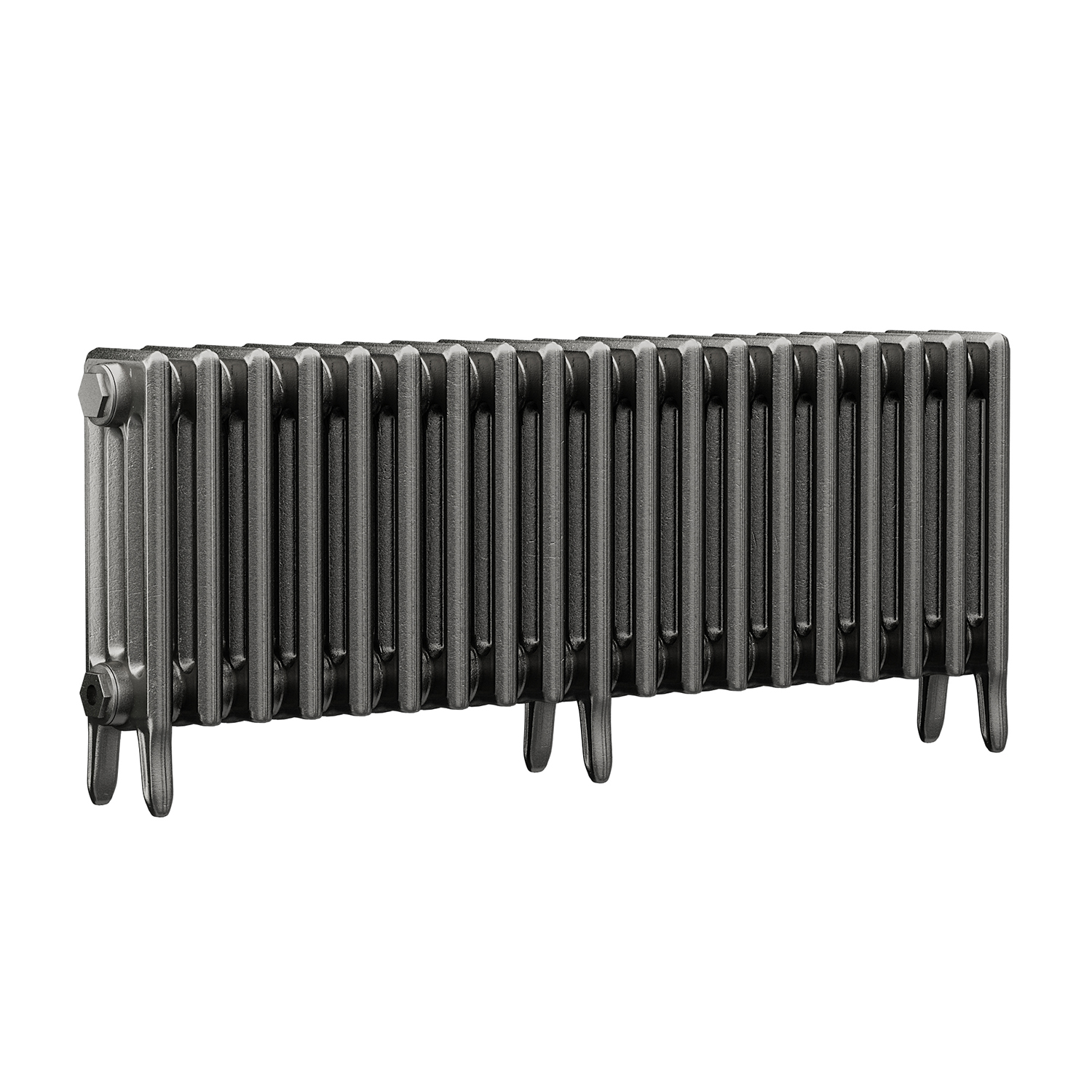 460 x 1190mm Raw Metal Traditional 4 Column Cast Iron Radiator