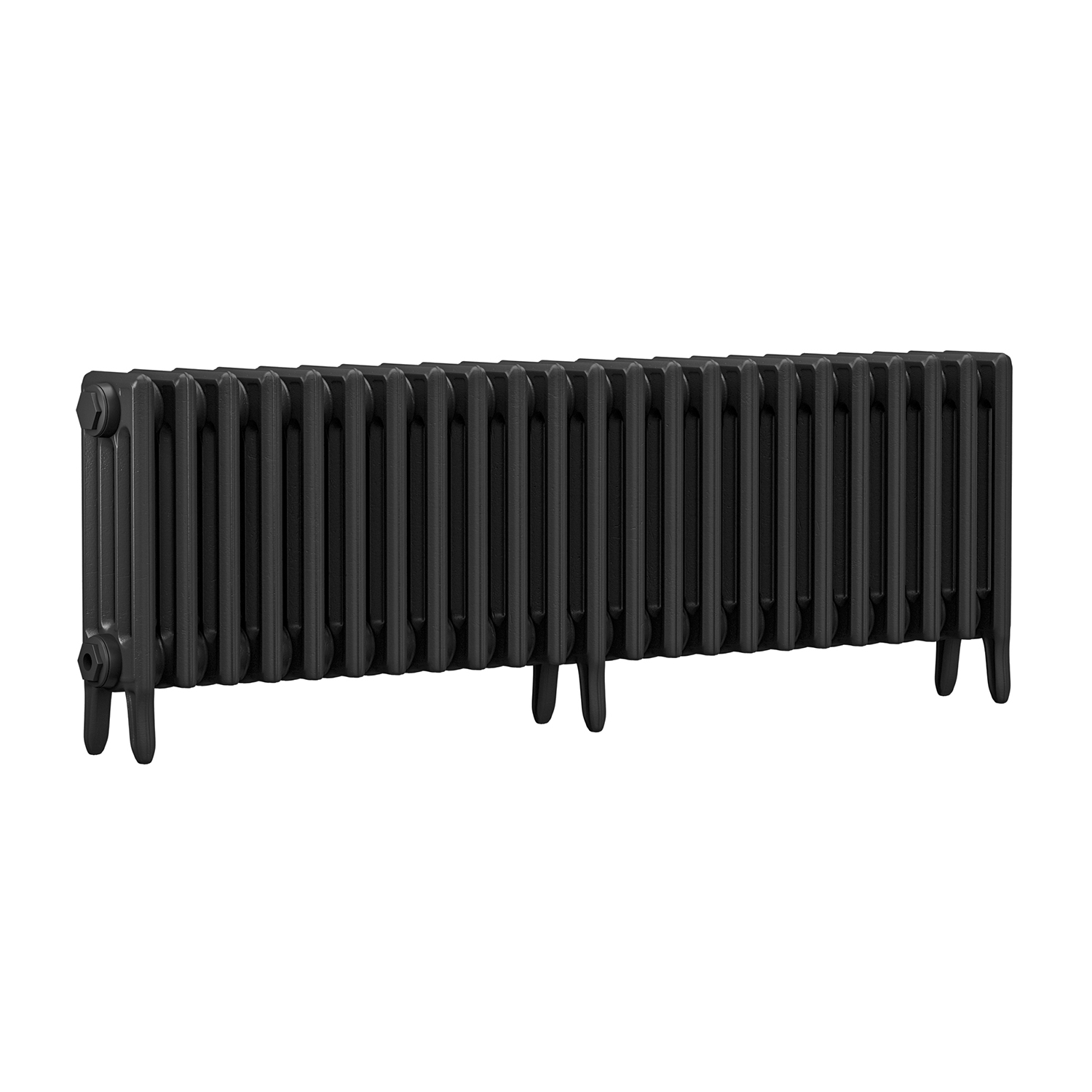460 x 1430mm Black Traditional 4 Column Cast Iron Radiator