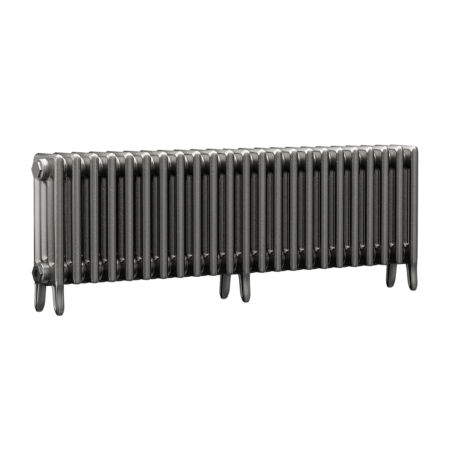 460 x 1430mm Raw Metal Traditional 4 Column Cast Iron Radiator