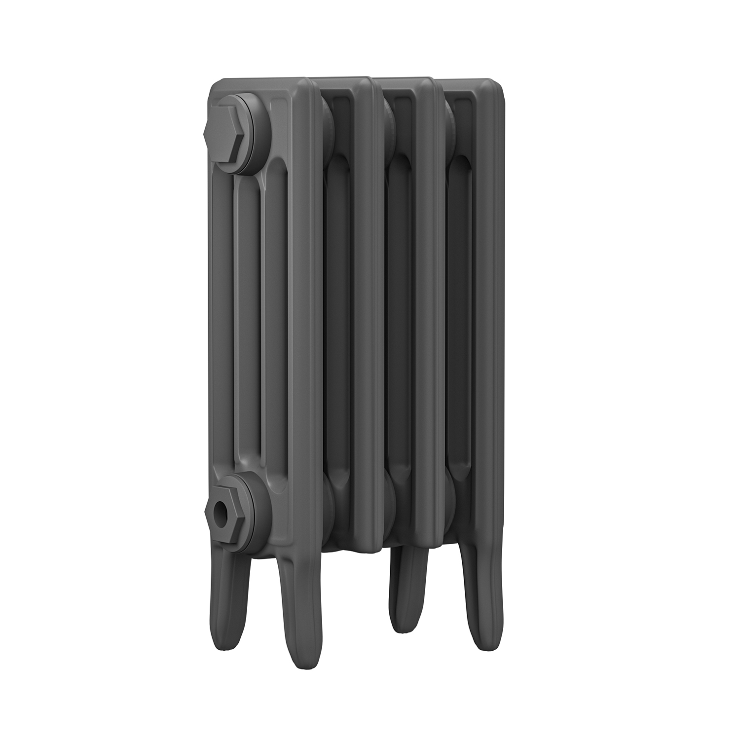460 x 290mm Grey Traditional 4 Column Cast Iron Radiator