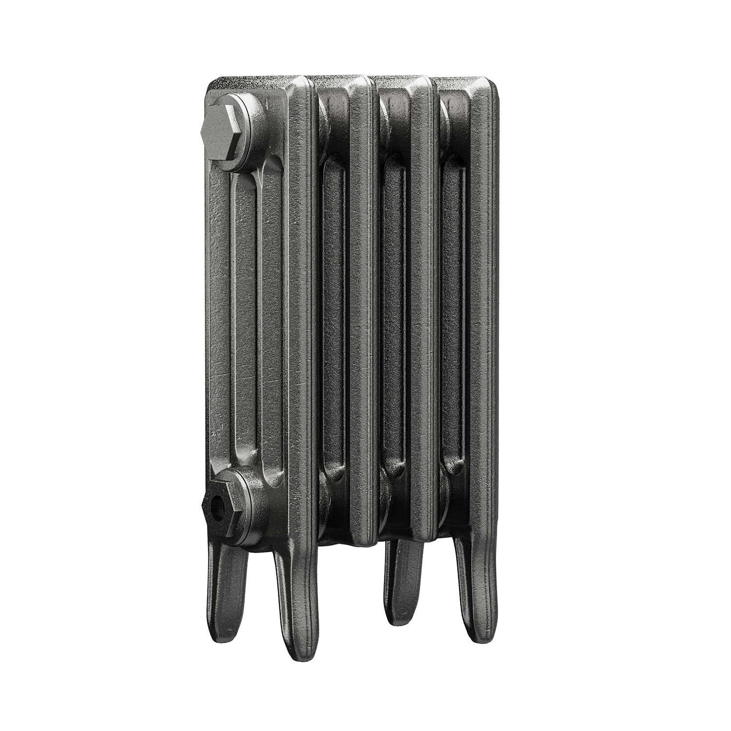 460 x 290mm Raw Metal Traditional 4 Column Cast Iron Radiator