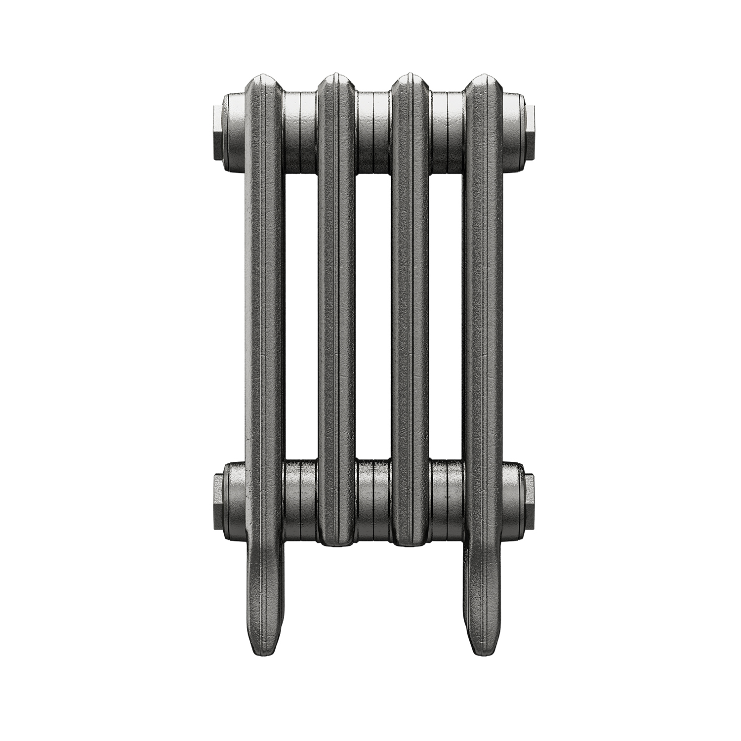 460 x 290mm Raw Metal Traditional 4 Column Cast Iron Radiator