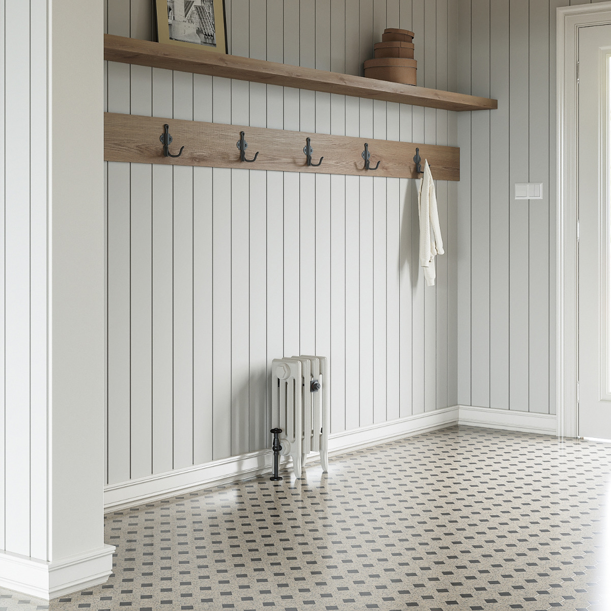 460 x 290mm White Traditional 4 Column Cast Iron Radiator