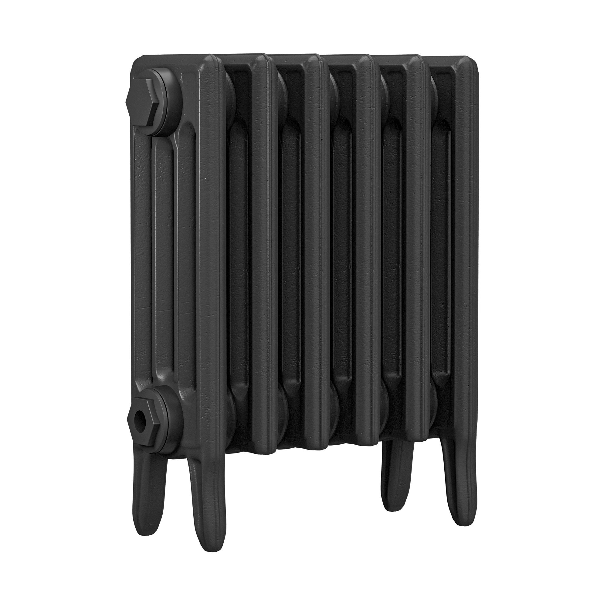 460 x 410mm Black Traditional 4 Column Cast Iron Radiator