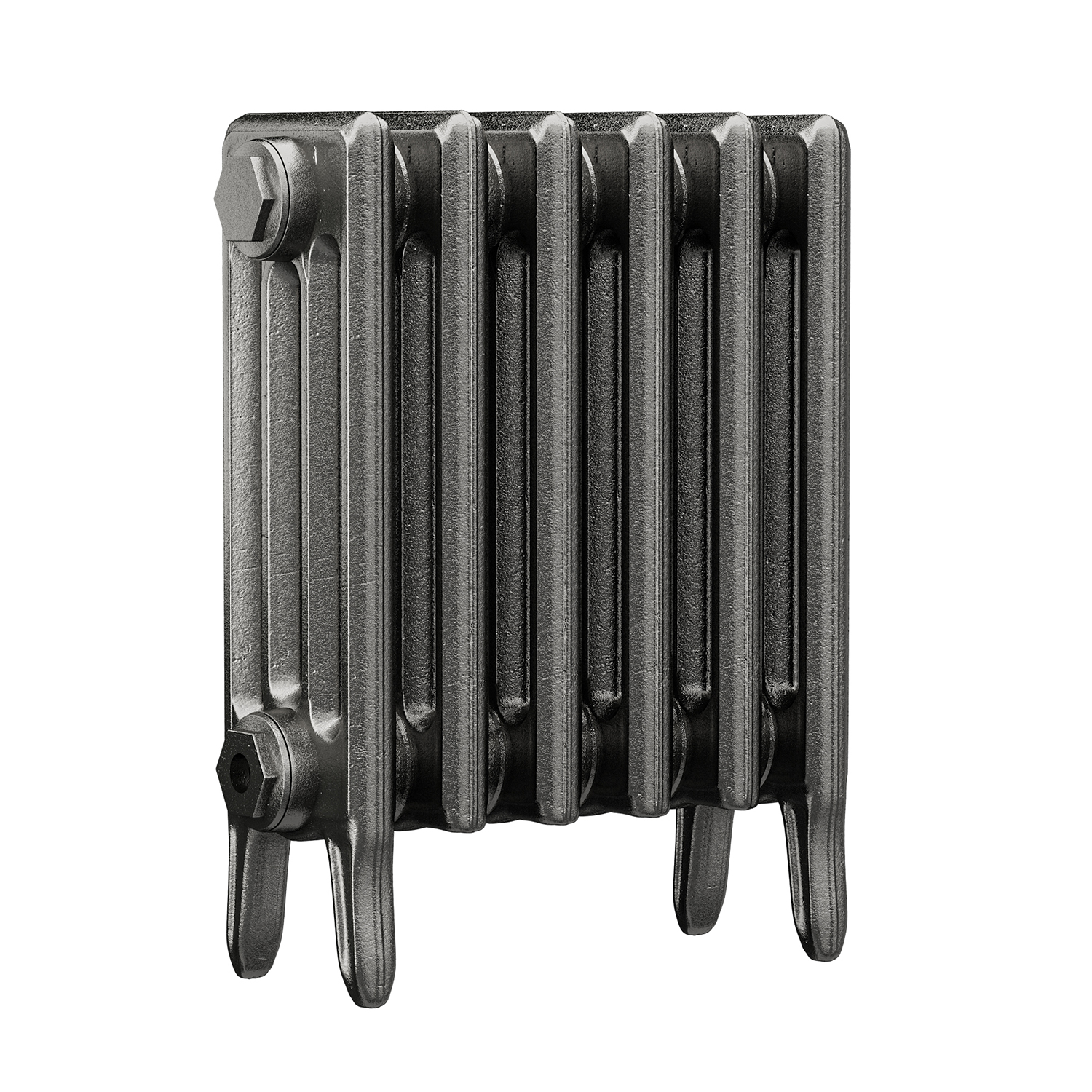 460 x 410mm Raw Metal Traditional 4 Column Cast Iron Radiator