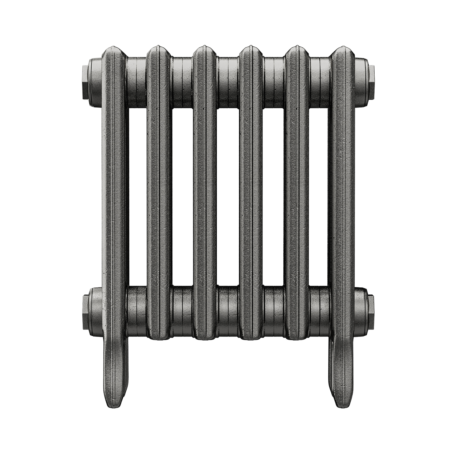 460 x 410mm Raw Metal Traditional 4 Column Cast Iron Radiator