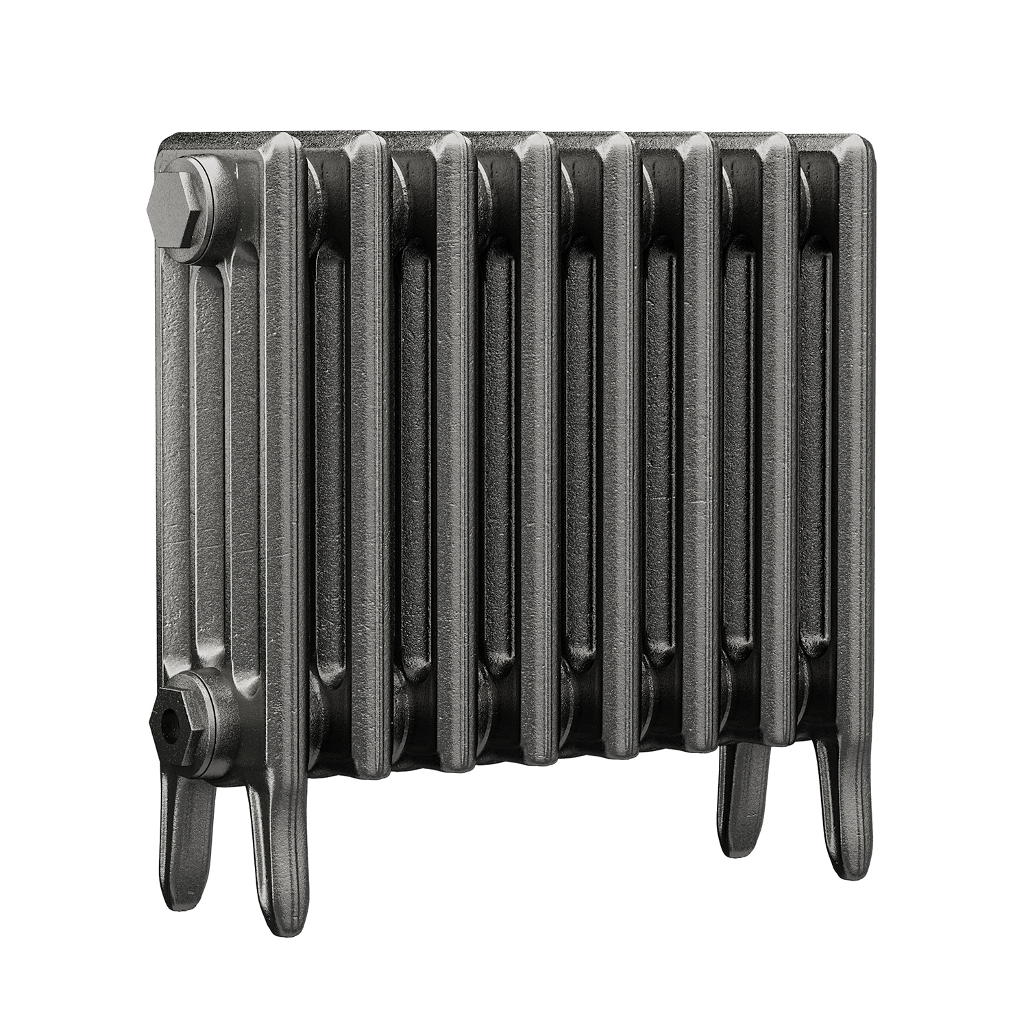 460 x 530mm Raw Metal Traditional 4 Column Cast Iron Radiator