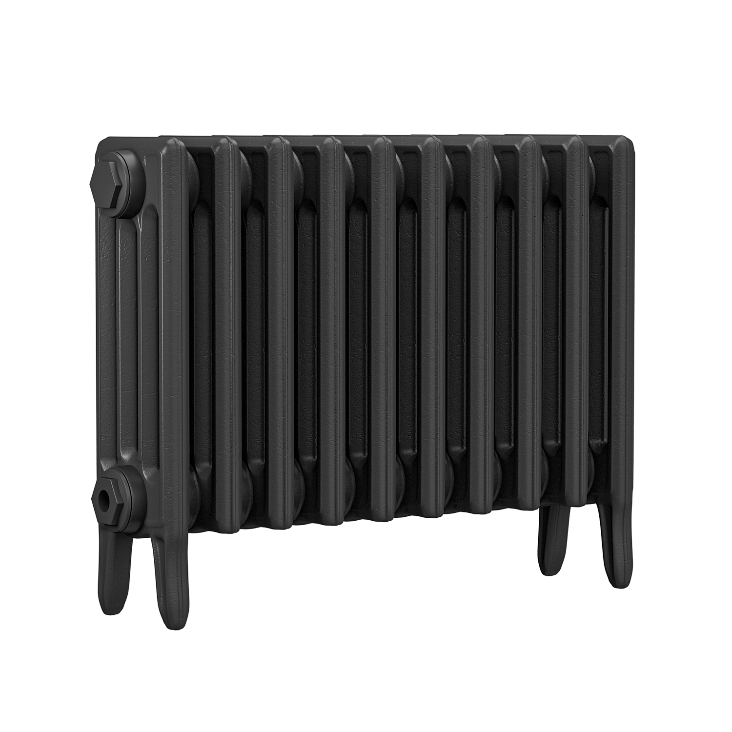 460 x 650mm Black Traditional 4 Column Cast Iron Radiator