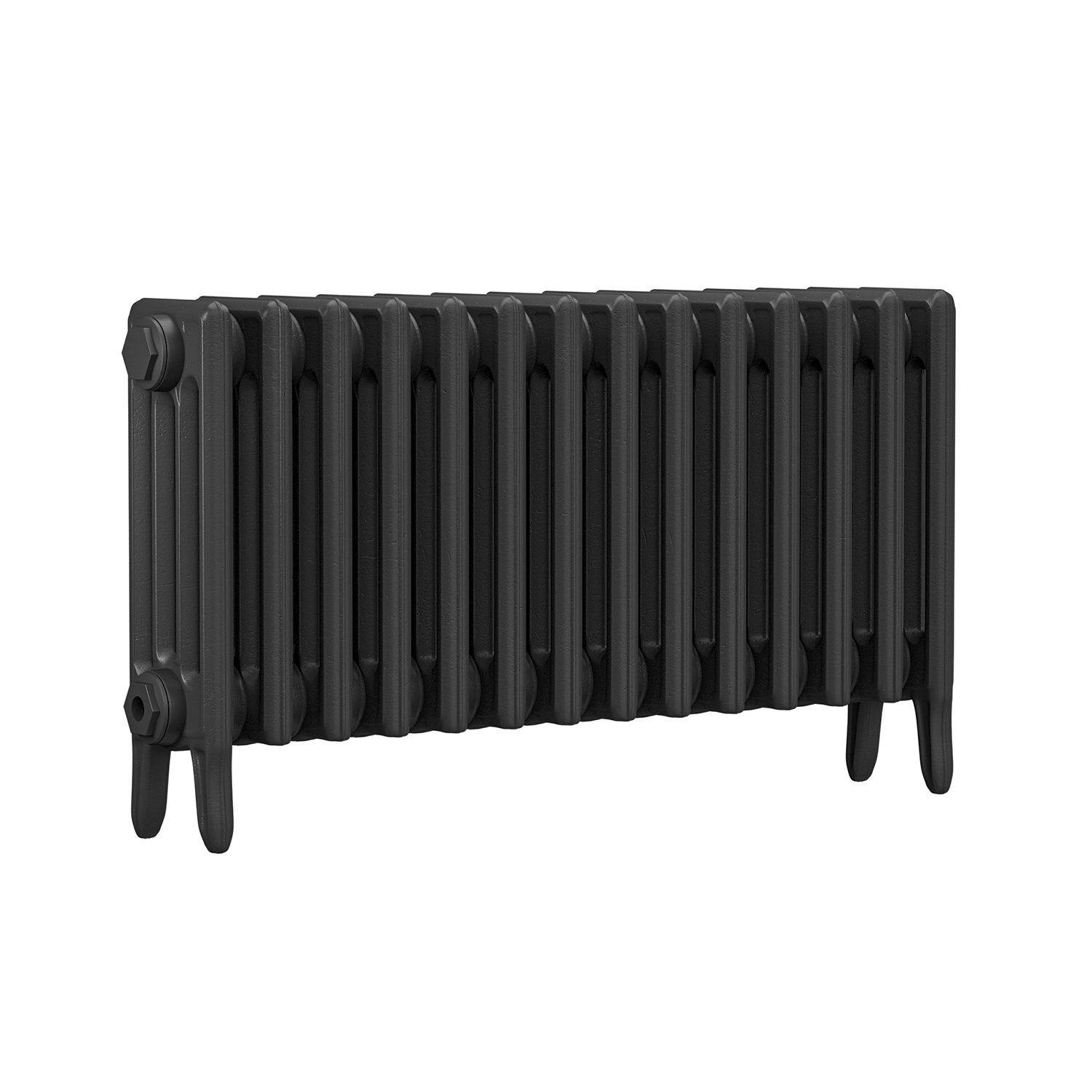 460 x 890mm Black Traditional 4 Column Cast Iron Radiator
