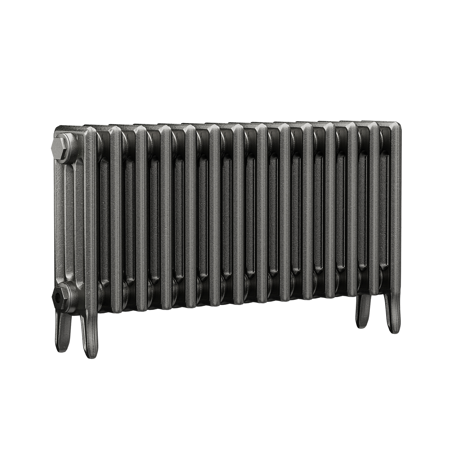 460 x 890mm Raw Metal Traditional 4 Column Cast Iron Radiator