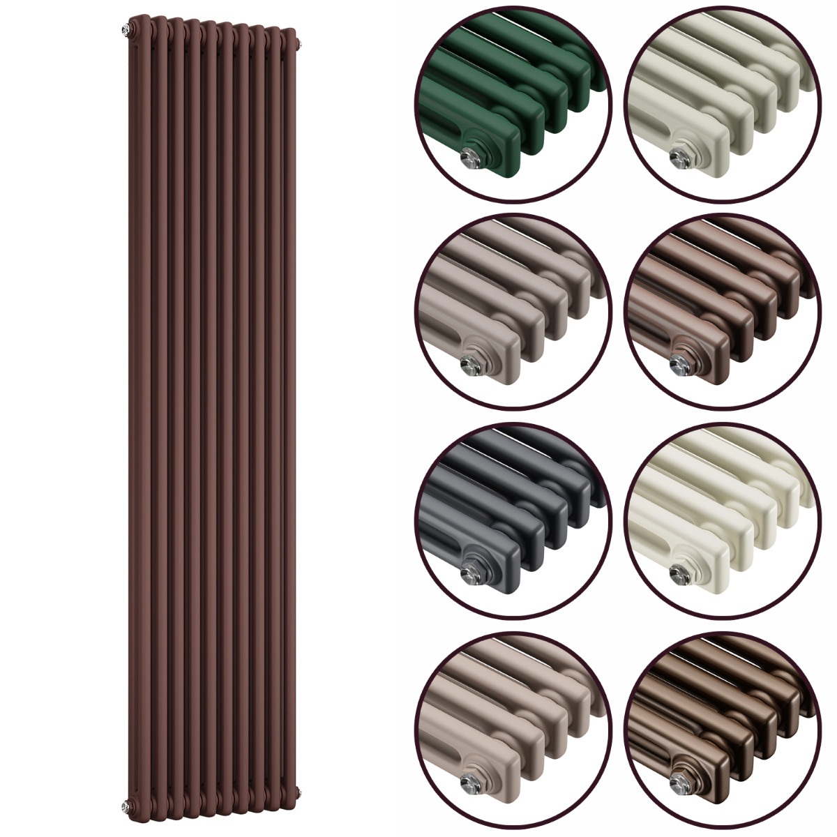 1500 x 470mm 'Accent Collection' Vertical Traditional 2 Column Radiator
