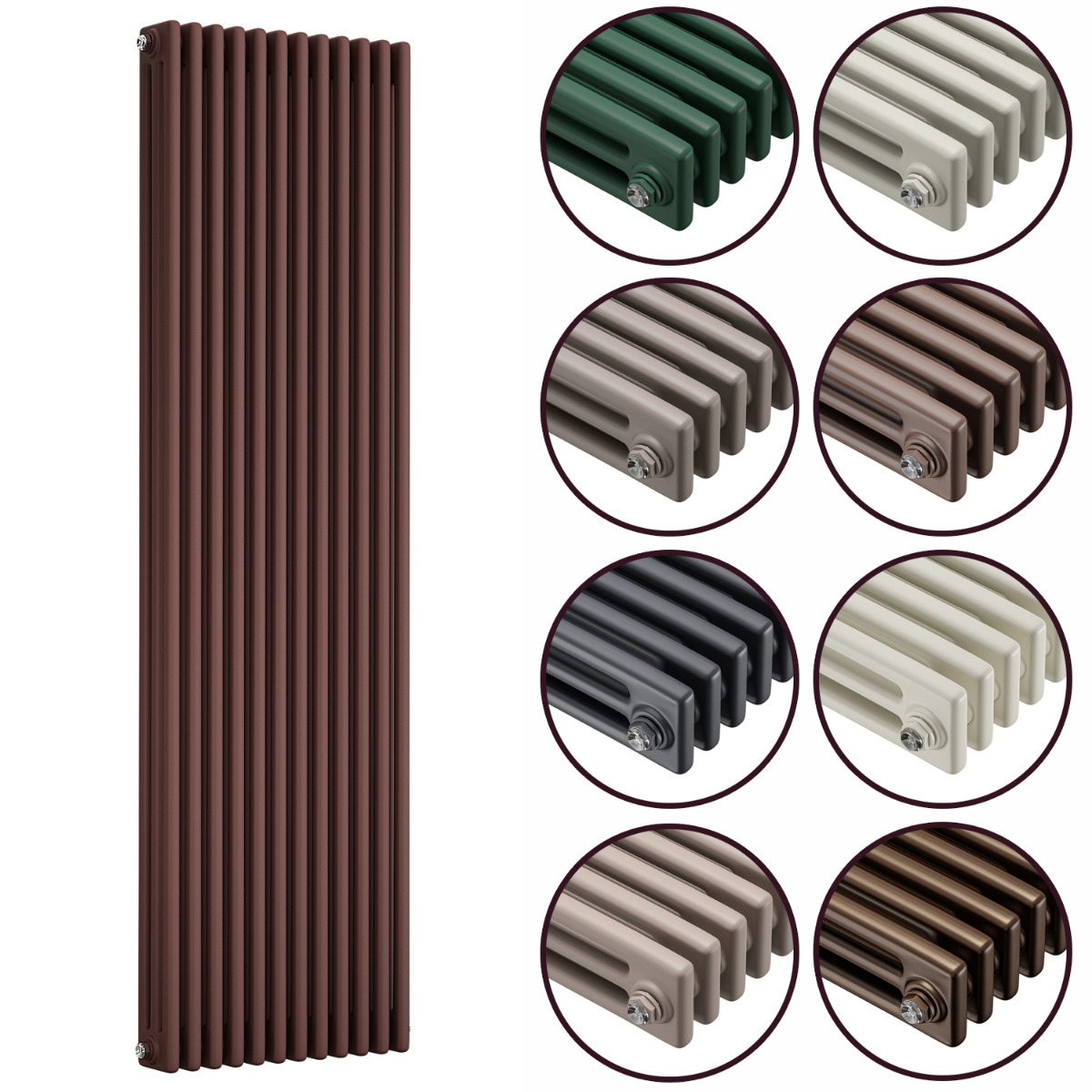 1500 x 560mm 'Accents Collection' Vertical Traditional 3 Column Radiator