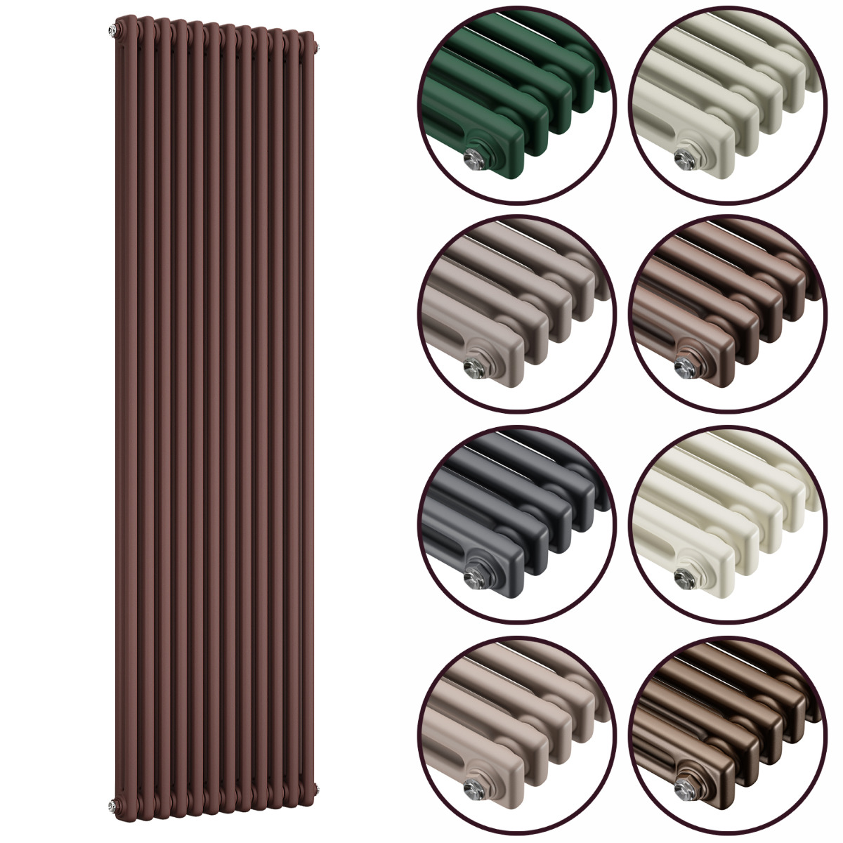 1500 x 560mm 'Accent Collection' Vertical Traditional 2 Column Radiator
