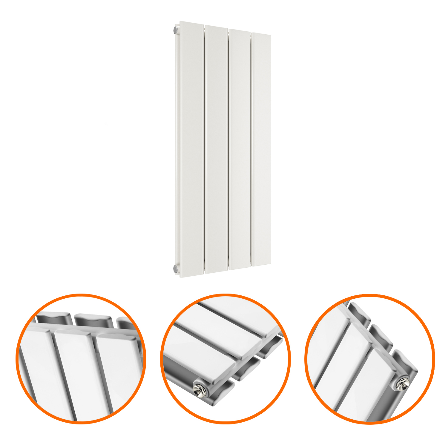 635 x 280mm White Double Flat Panel Horizontal Radiator 