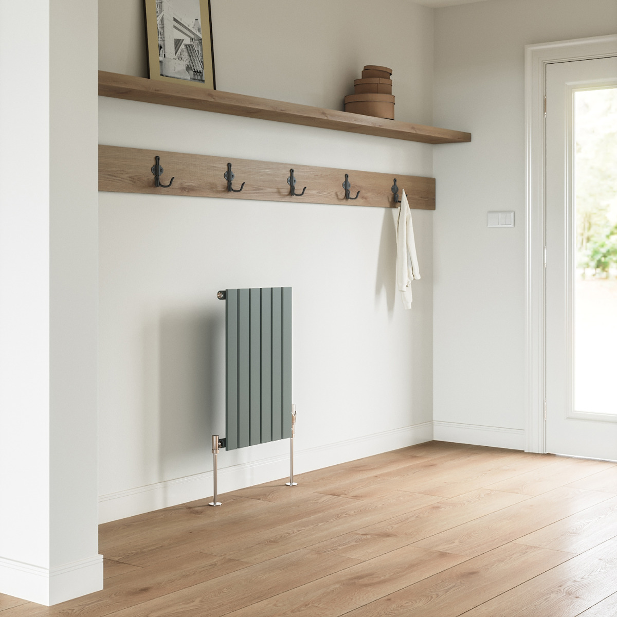 635 x 420mm Anthracite Single Flat Panel Horizontal Radiator 