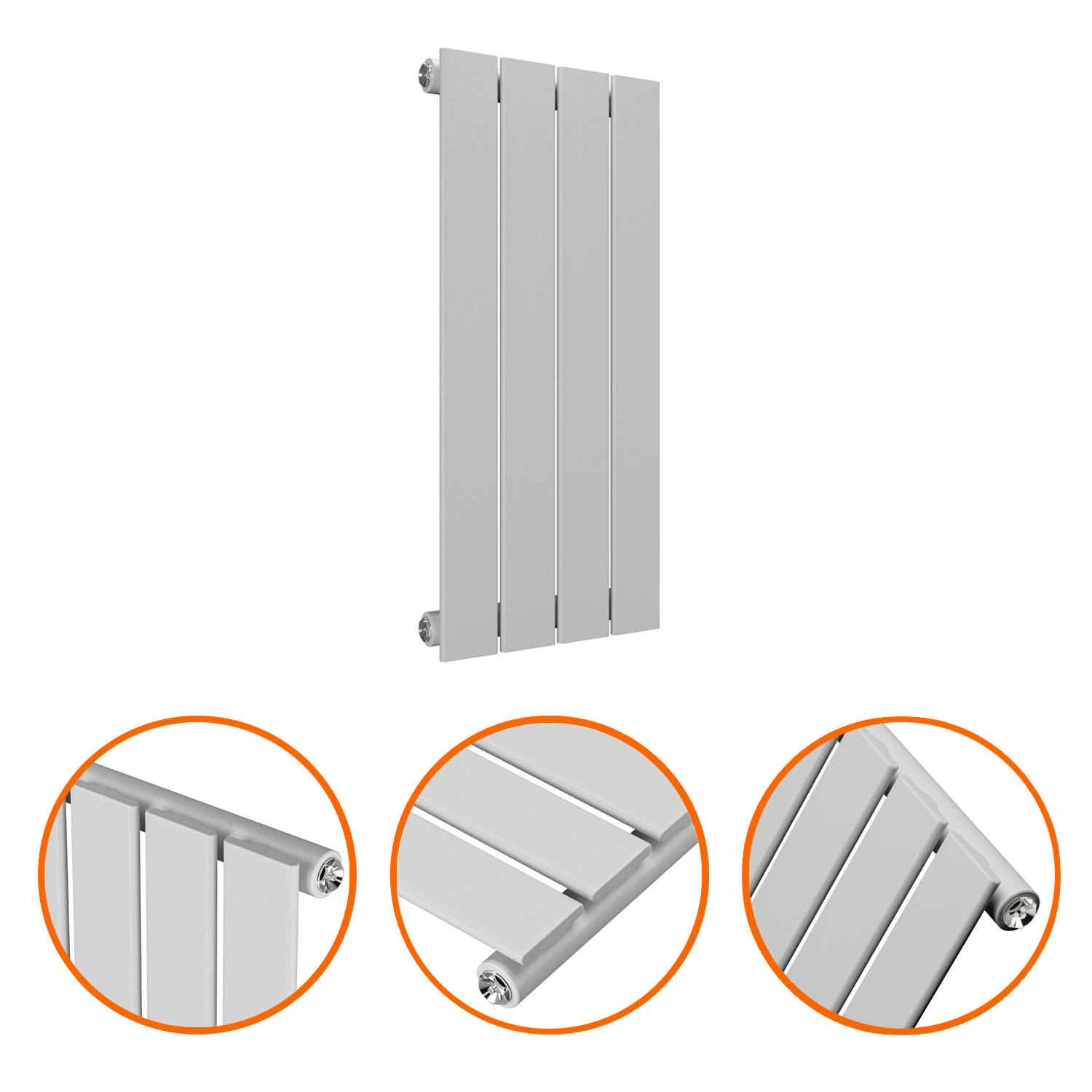 635 x 280mm Feather Grey Single Flat Panel Horizontal Radiator 