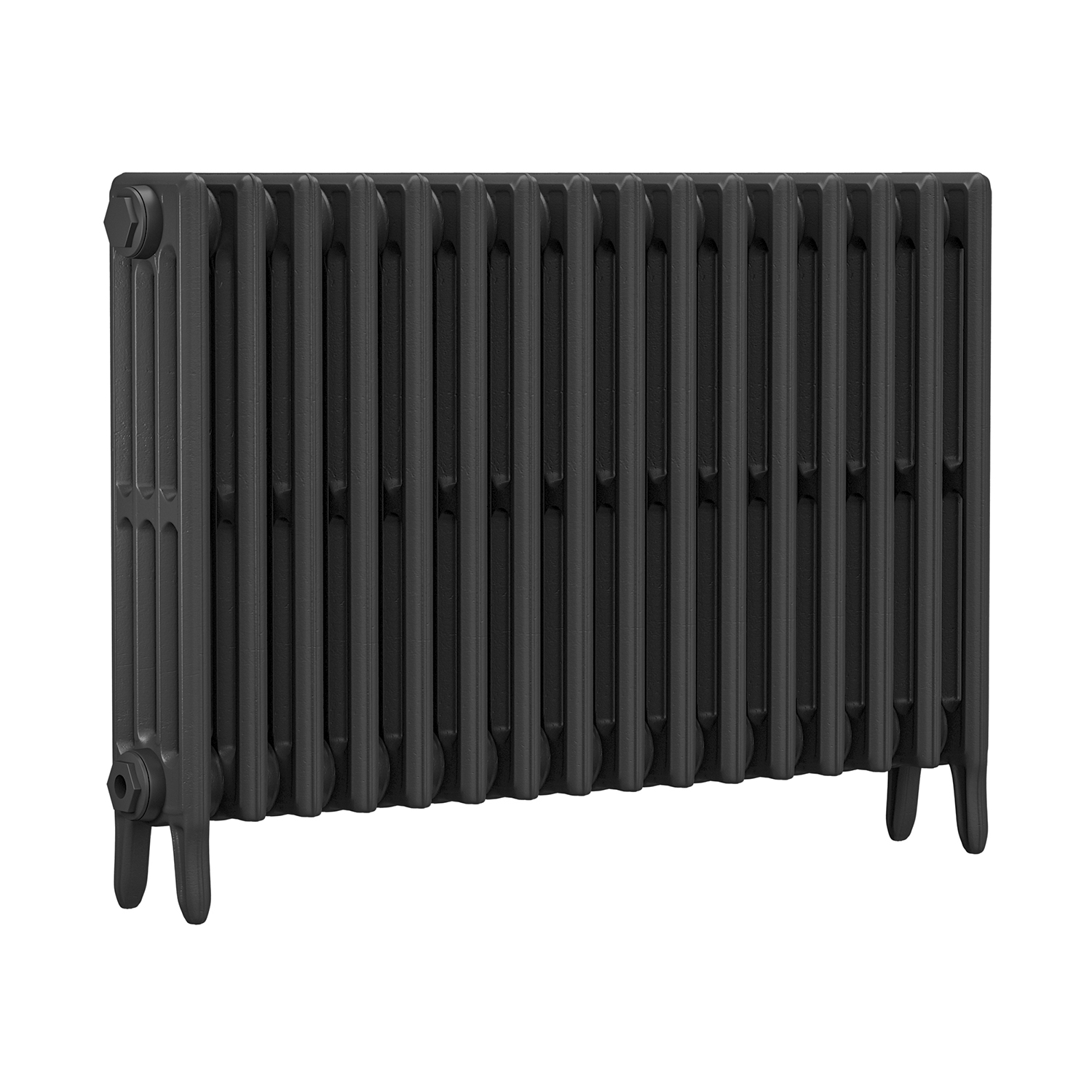 660 x 1010mm Black Traditional 4 Column Cast Iron Radiator