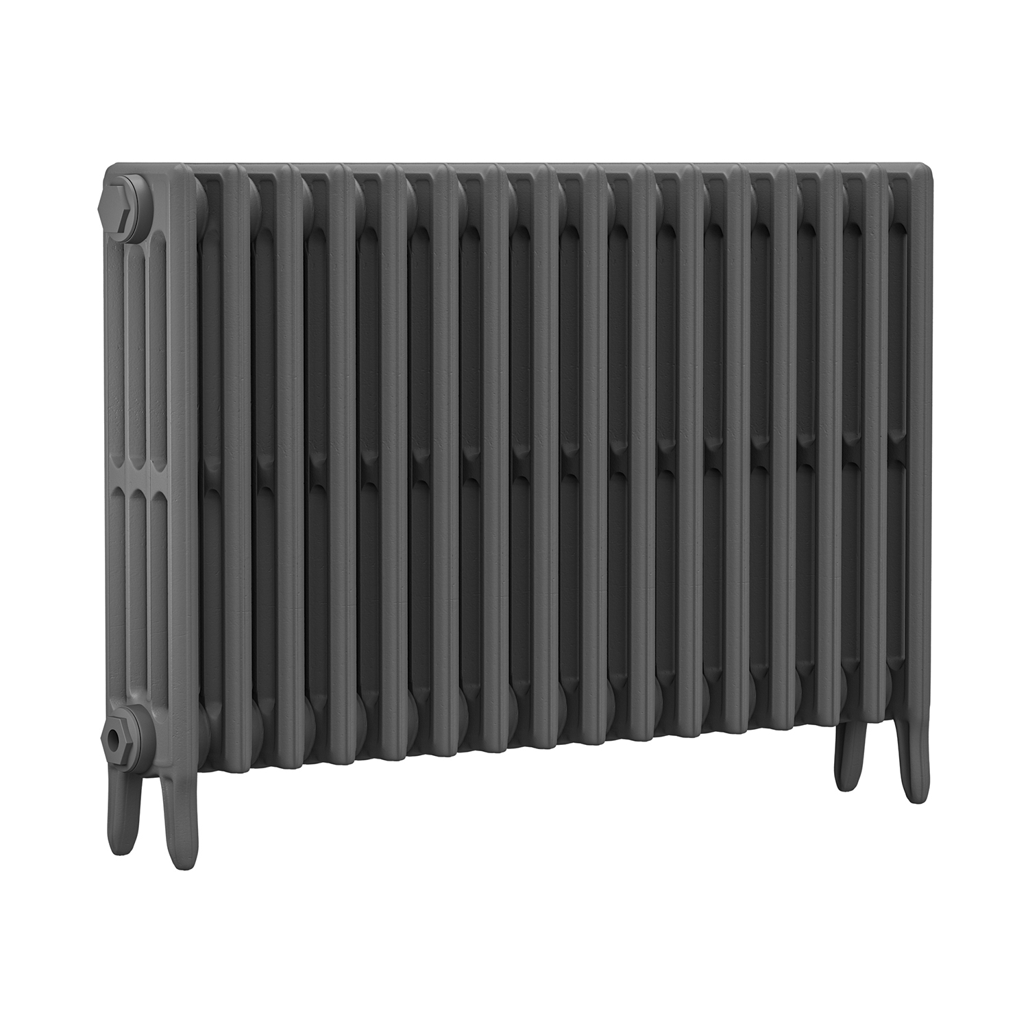 660 x 1010mm Grey Traditional 4 Column Cast Iron Radiator