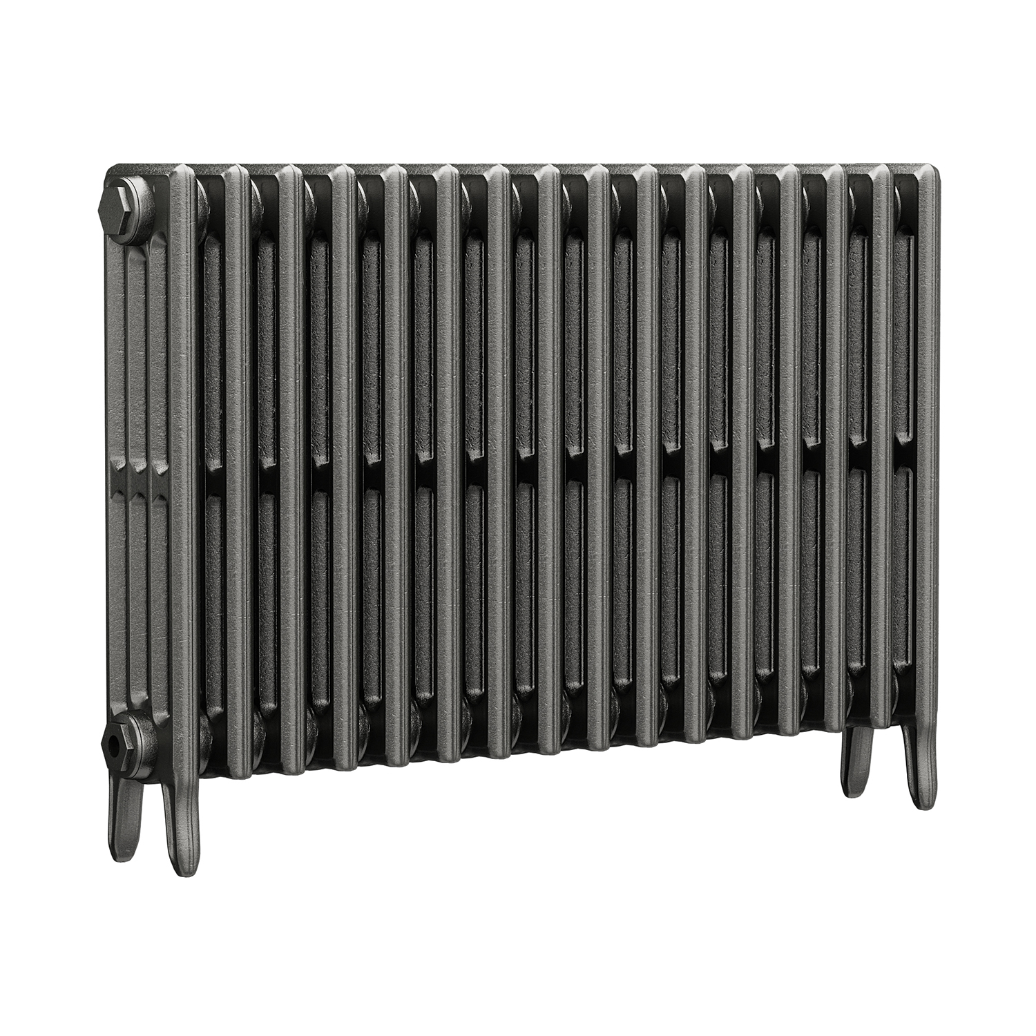 660 x 1010mm Raw Metal Traditional 4 Column Cast Iron Radiator
