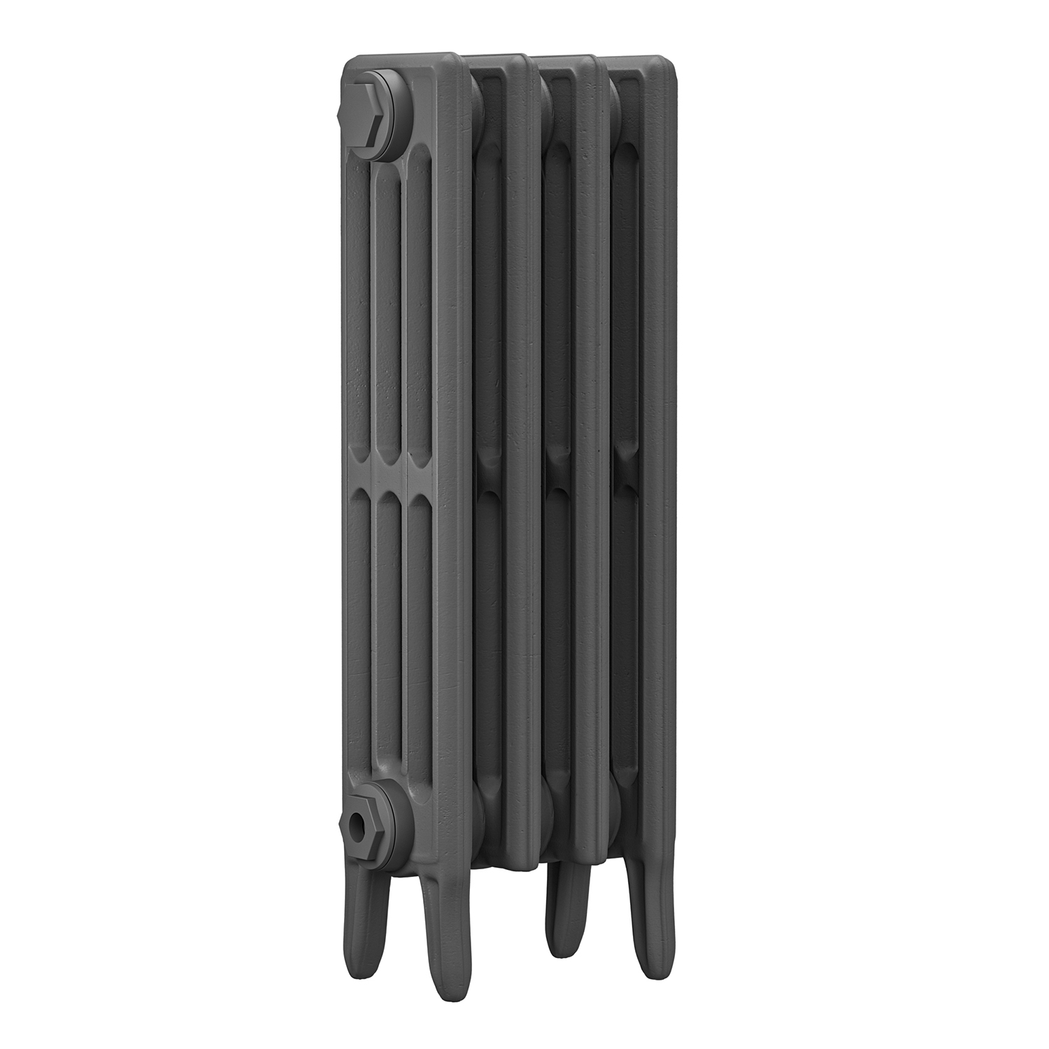 Solid Radiator 660 x 290mm Grey Traditional 4 Column Cast Iron Radiator