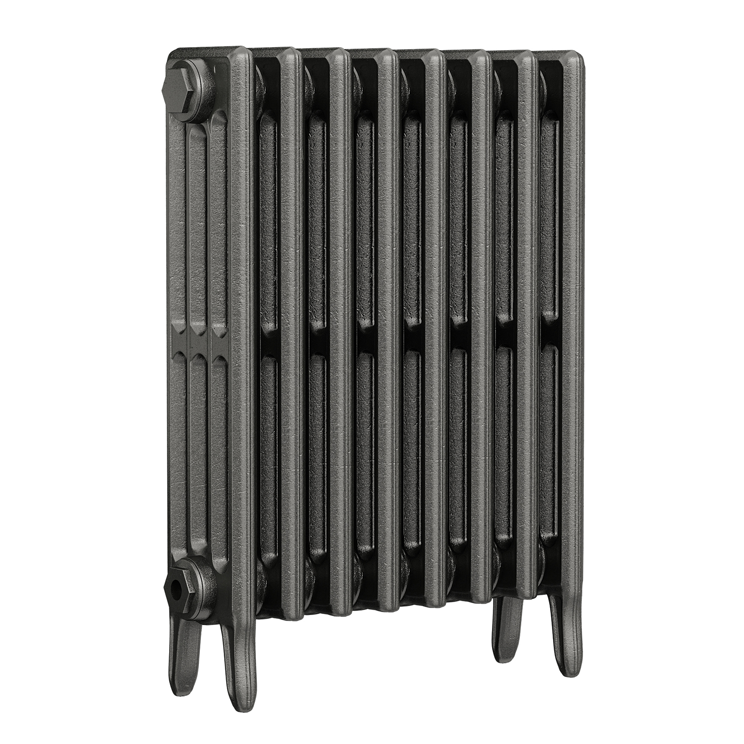 660 x 530mm Raw Metal Traditional 4 Column Cast Iron Radiator