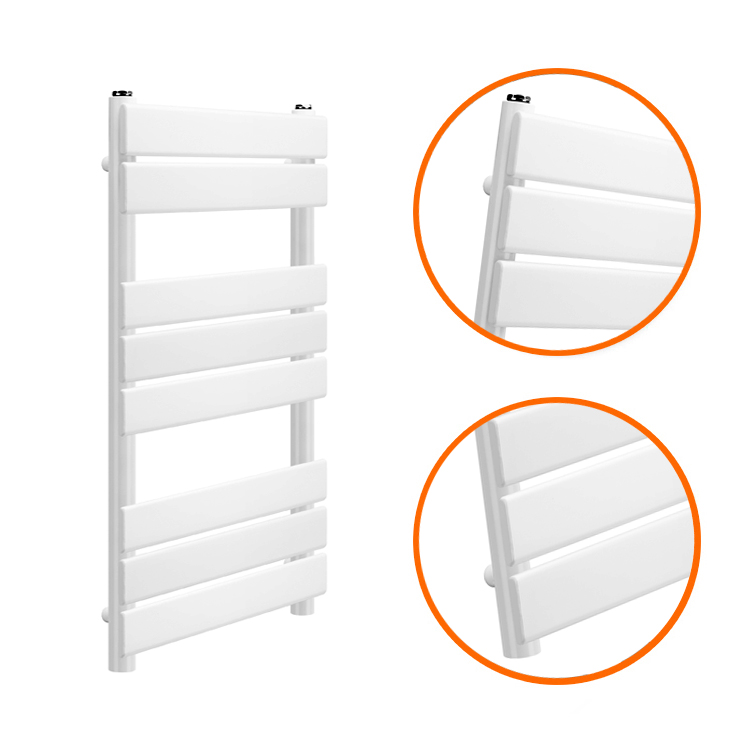 800 x 450mm White Heated Towel Rail, Bathroom Radiator