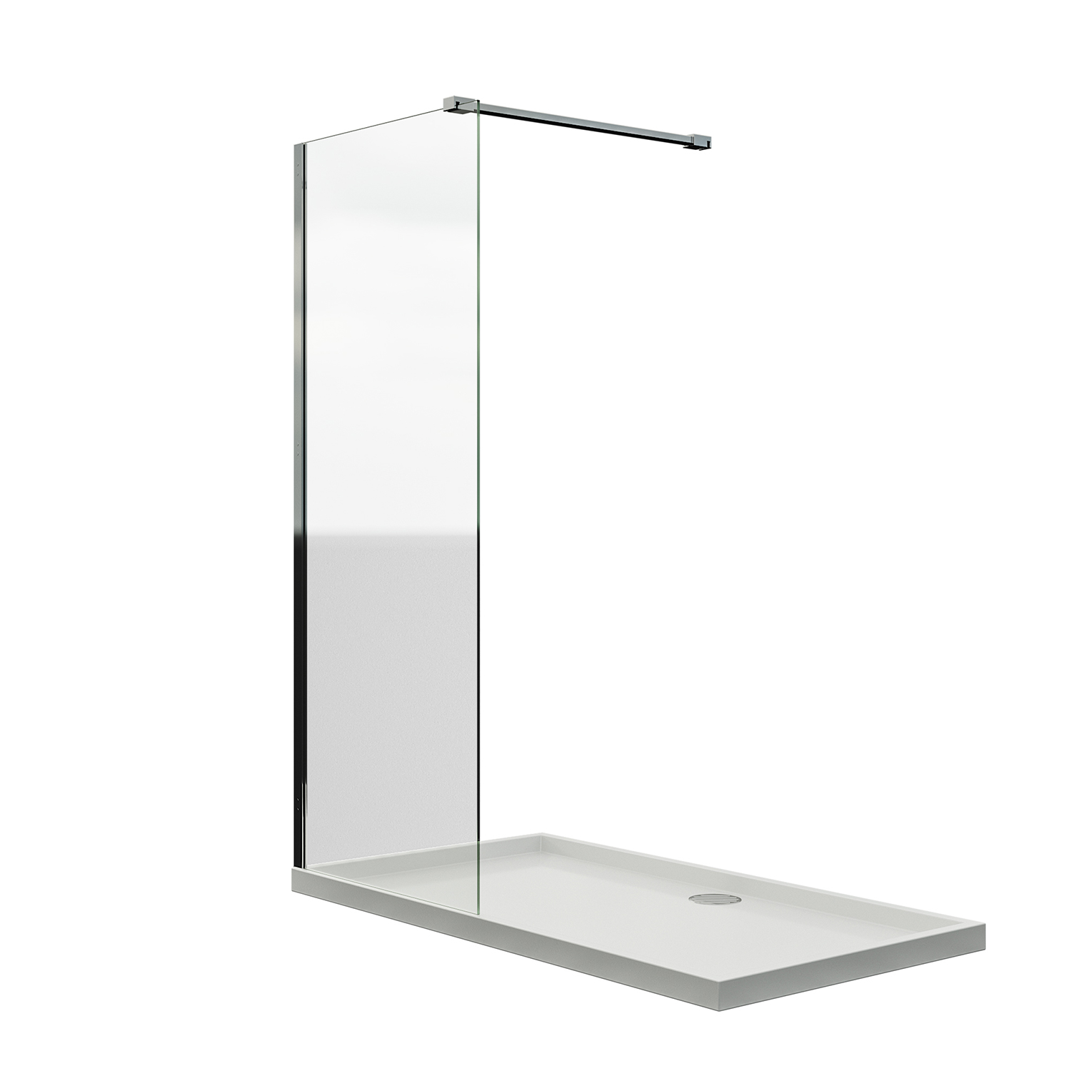 Chrome Wetroom / Walk-In Shower Screen, 2000 (H) x 800mm (W)