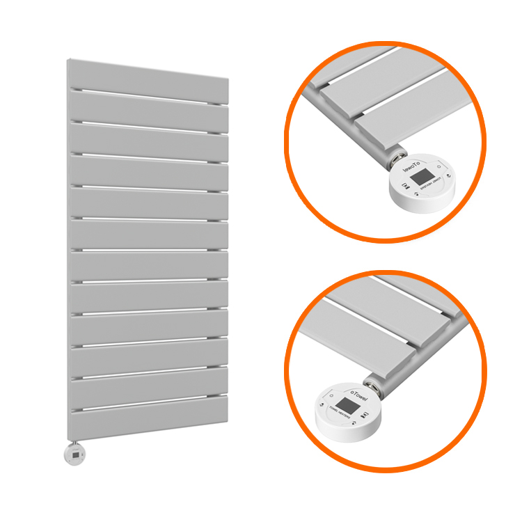 840 x 400mm Electric Feather Grey Single Flat Panel Vertical Radiator