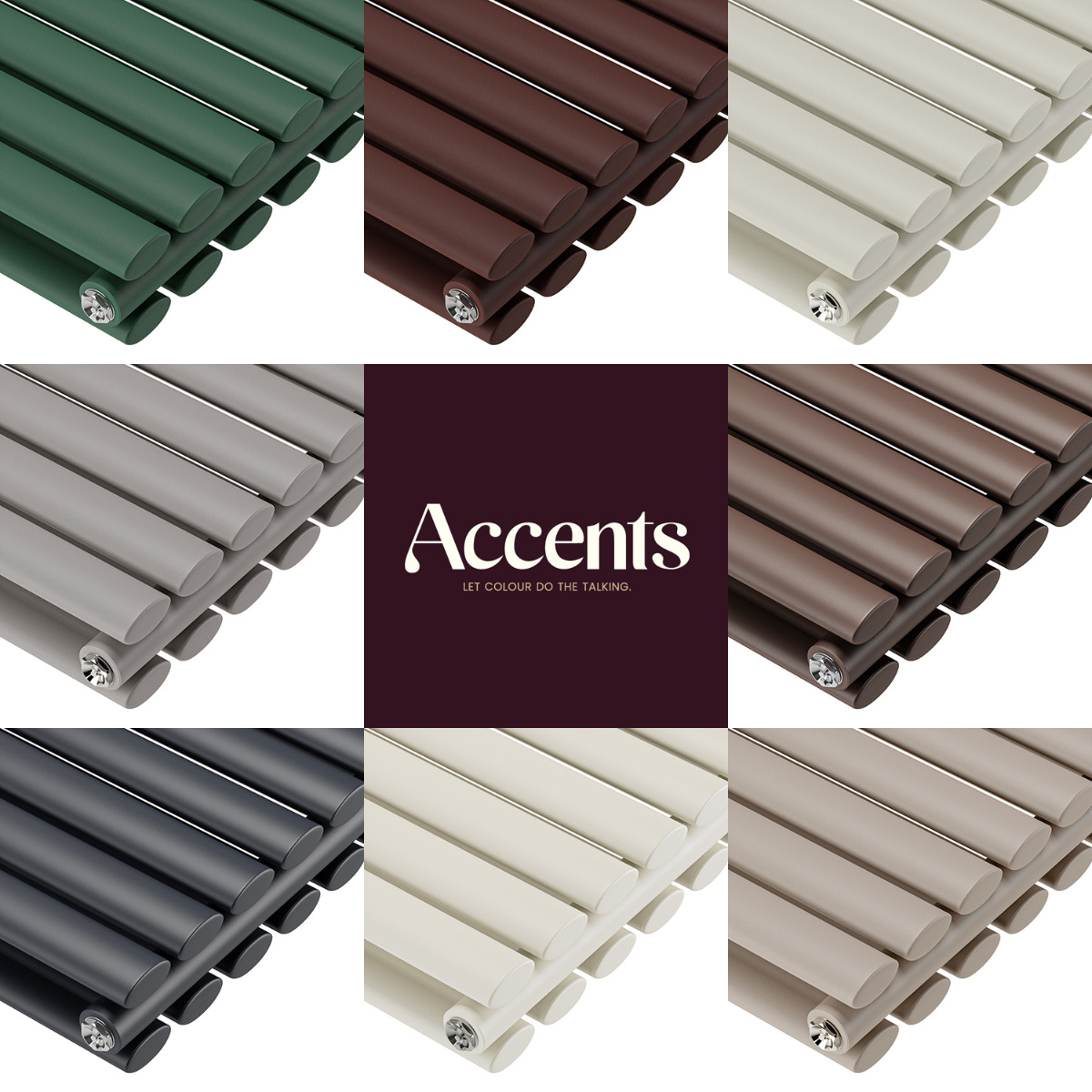 1600 x 236mm 'Accent Collection' Double Oval Tube Vertical Radiator