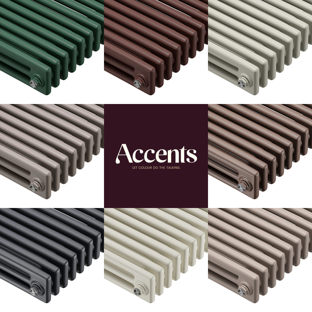 1500 x 383mm 'Accent Collection' Vertical Traditional 3 Column Radiator