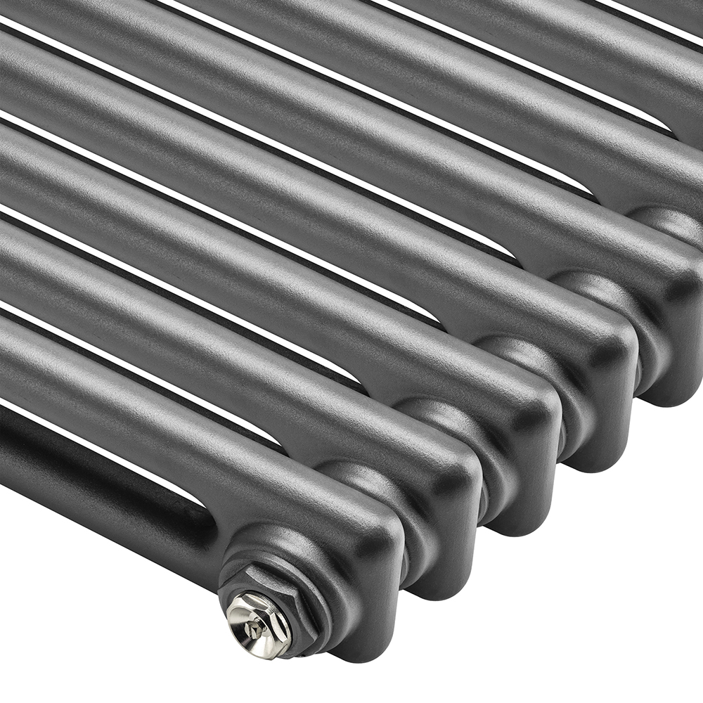 1500 x 203mm Anthracite Vertical Traditional 2 Column Radiator