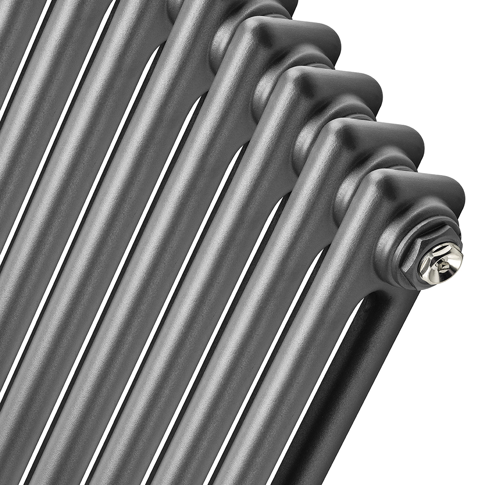 1500 x 203mm Anthracite Vertical Traditional 2 Column Radiator
