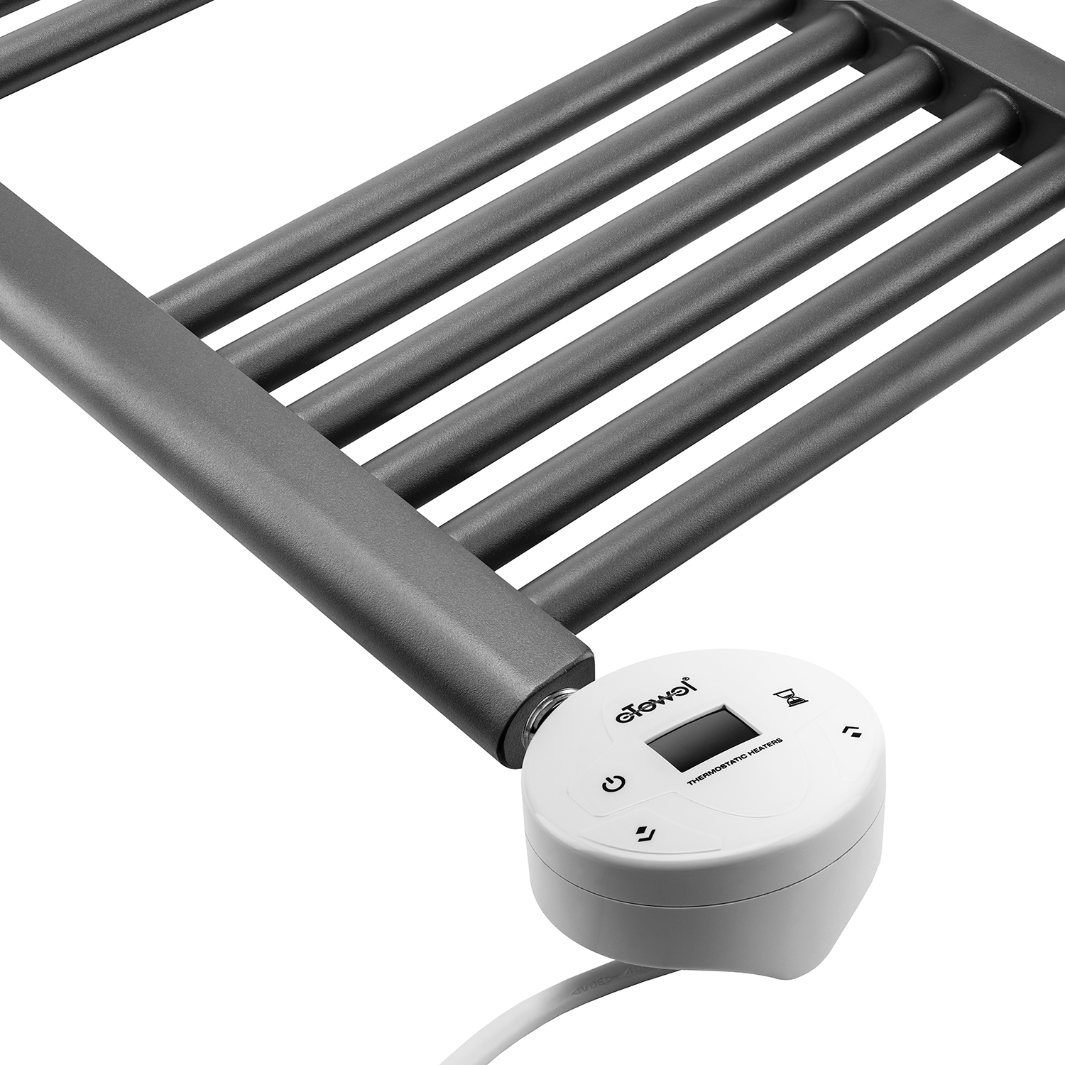 1600 x 600mm Electric Anthracite Heated Towel Rail