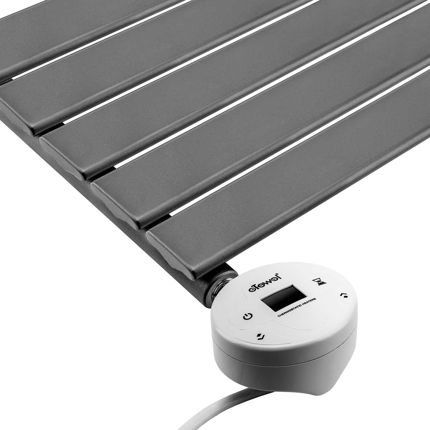 630 x 400mm Electric Anthracite Single Flat Panel Vertical Radiator
