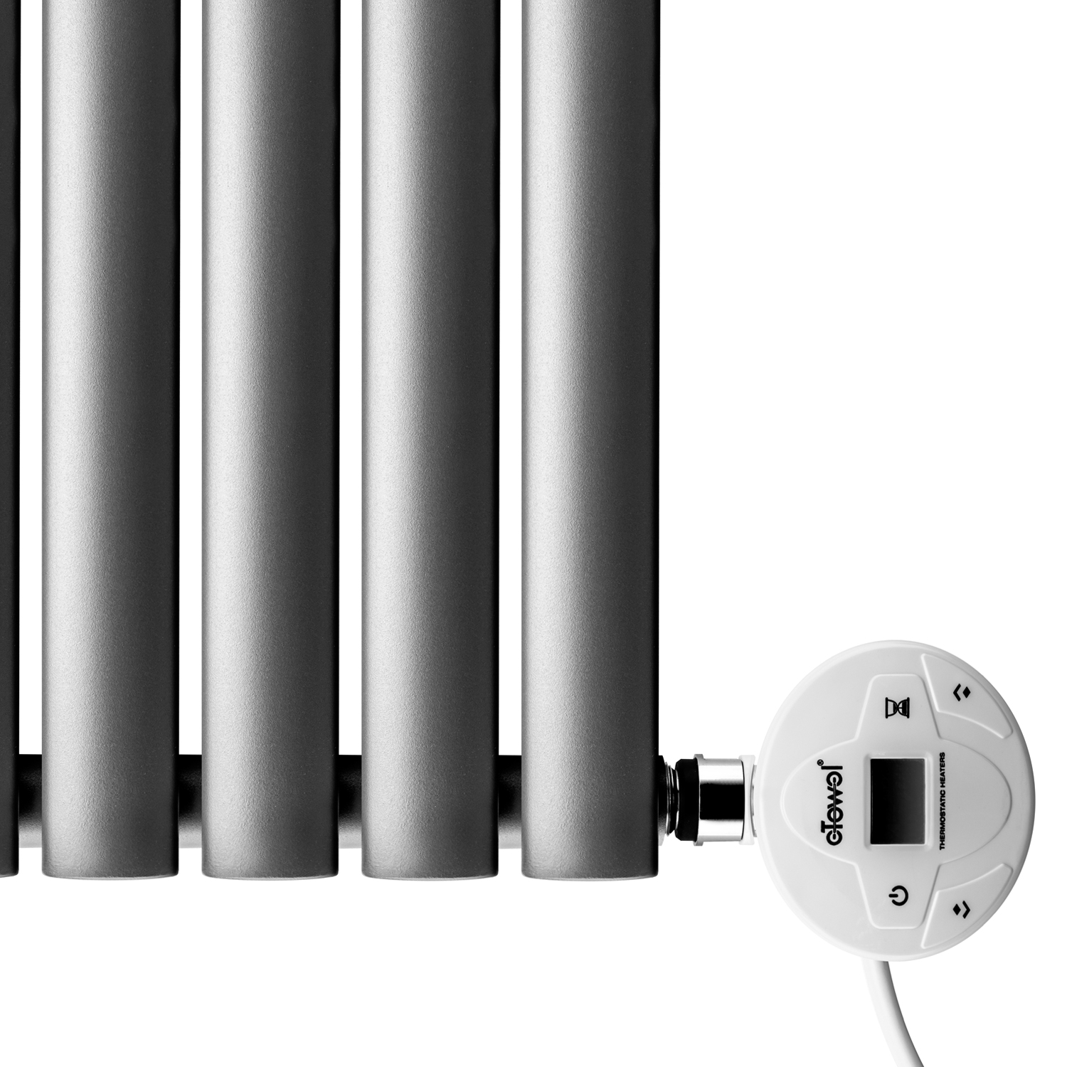 400 x 595mm Electric Anthracite Single Oval Panel Horizontal Radiator